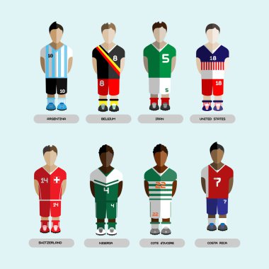 Soccer Club Team Players Set