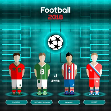 World Cup Team Scoreboard. Morocco, Northern Ireland, Paraguay,  clipart