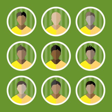 Soccer Game Players Icons Set clipart