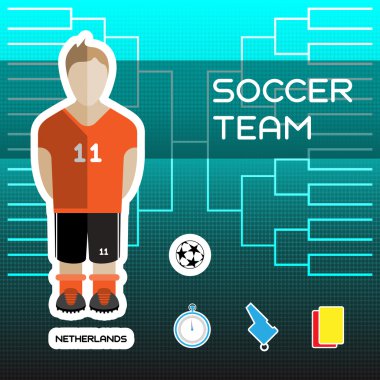 Netherlands Soccer Team clipart