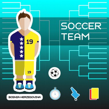 Bosnia and Herzegovina Soccer Team clipart