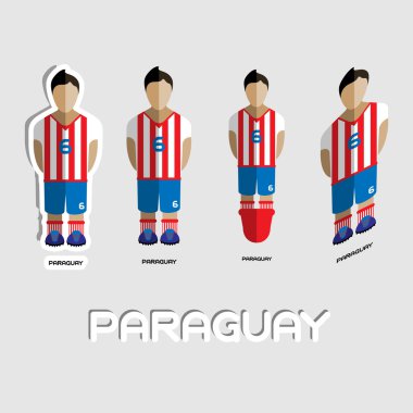 Paraguay Soccer Team Sportswear Template clipart