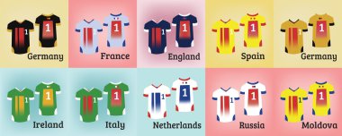 Soccer Teams Uniforms Set