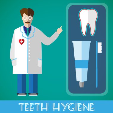 Teeth Hygiene Banner Illustration