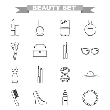 Beauty big icon set