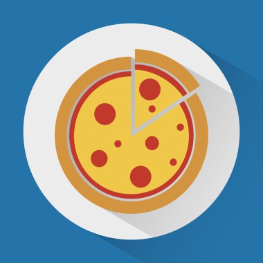 Tabakta Pizza renkli simgesi. 