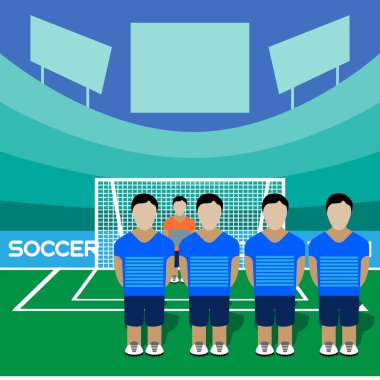 Soccer Club Team on a Stadium