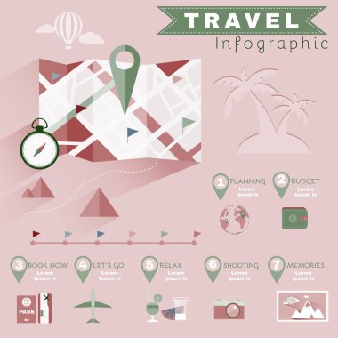Seyahat planlama Infographics resimli