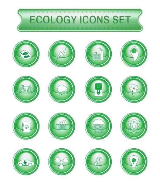 Ökologie Logo Icon Set. — Stockvektor