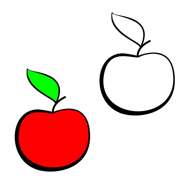 Κόκκινο μήλο. Λαχταριστά φρούτα — Διανυσματικό Αρχείο