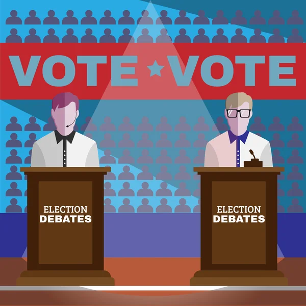 Campanha de Debates Eleitorais — Vetor de Stock