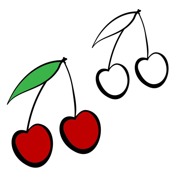 Red cherry cartoon. — Διανυσματικό Αρχείο