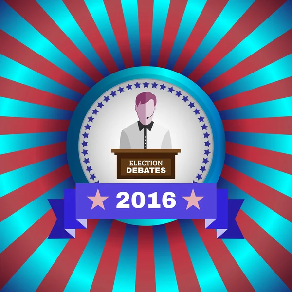 Dibattiti elettorali 2016 Volantino — Vettoriale Stock
