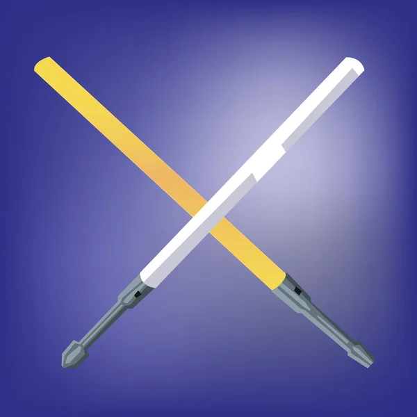 Light Beam Laser Swords — Stock Vector