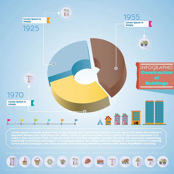 Byggnaden infographic illustration — Stock vektor