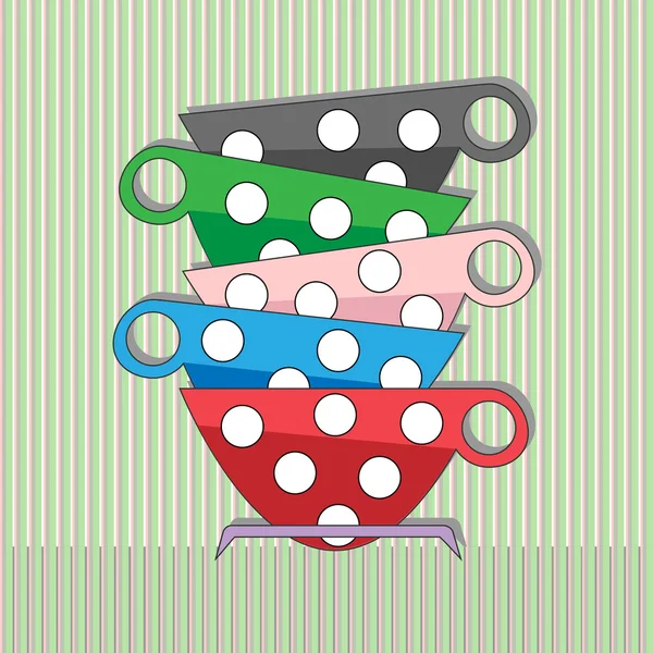 Coffee, tea cups. — Stockvector
