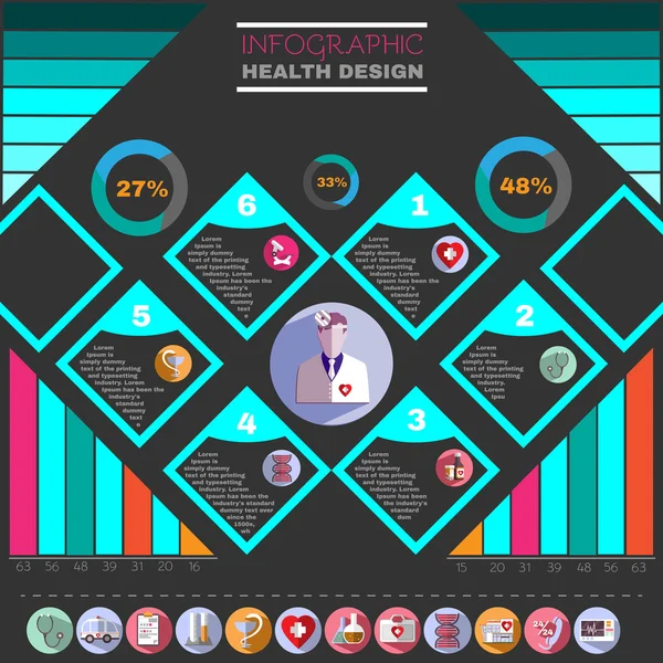 Volante de diseño de salud — Vector de stock