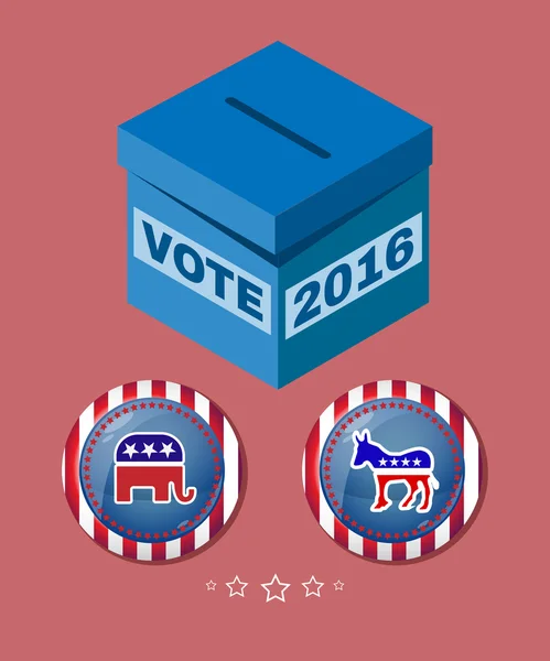 Election 2016 Elephant versus Donkey Banner — Stock Vector