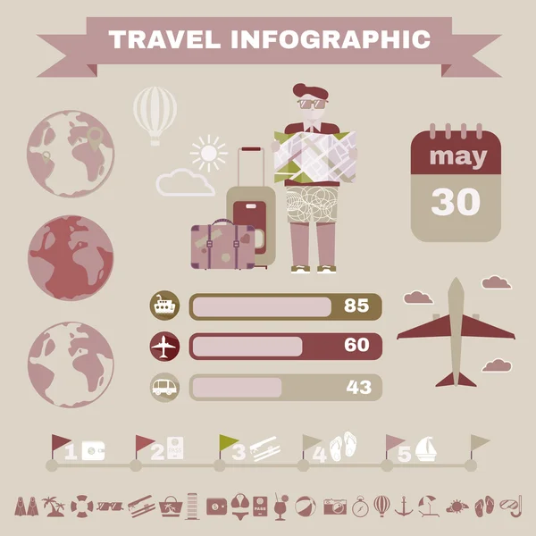 Infographies de voyage colorées . — Image vectorielle