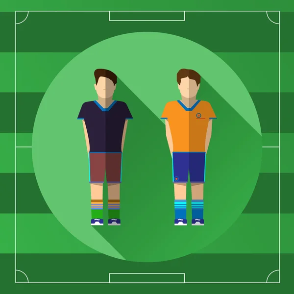 Ícone de dois jogadores de futebol —  Vetores de Stock