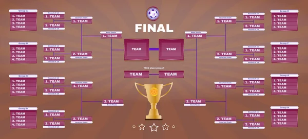 Hoja de cálculo final de campeones de fútbol — Archivo Imágenes Vectoriales