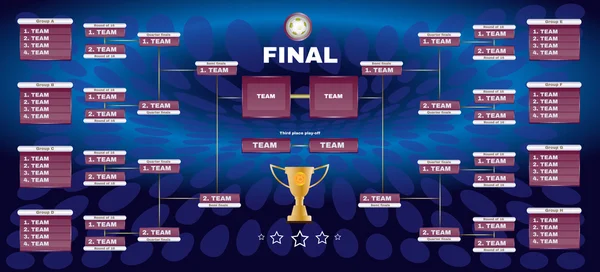 Feuille de calcul finale des champions de football — Image vectorielle