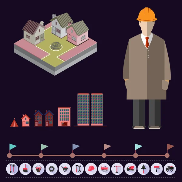 Construction Infographics Illustration — Stock Vector