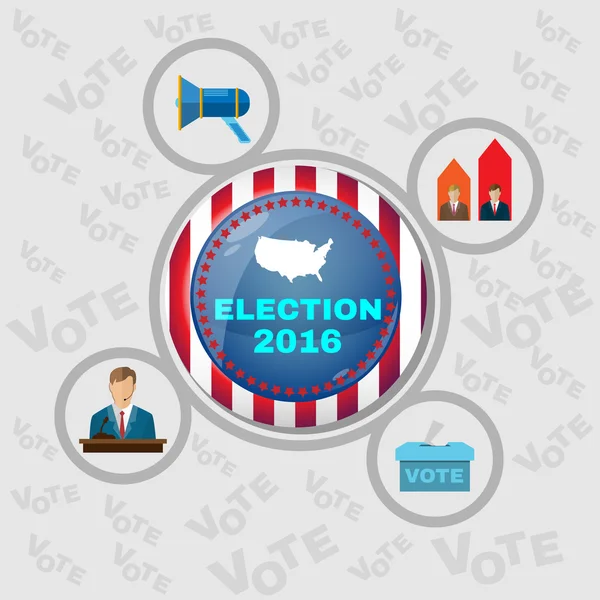 USA presidentvalet 2016 Banner — Stock vektor