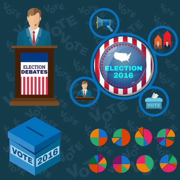 Debates presidenciales Iconos — Vector de stock