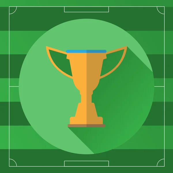 Football Championship Gold Cup on Game Field — Stockvector