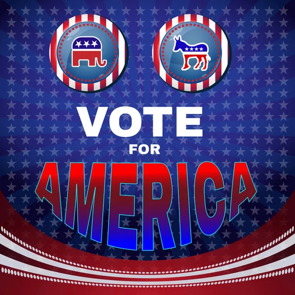 Vote for America Elephant versus Donkey Banner — Stockový vektor