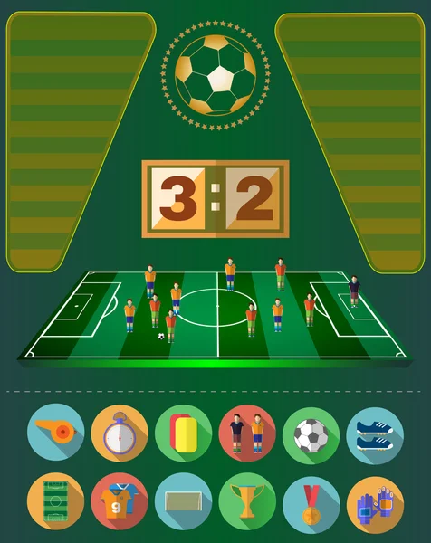 Statistiques de matchs de football — Image vectorielle
