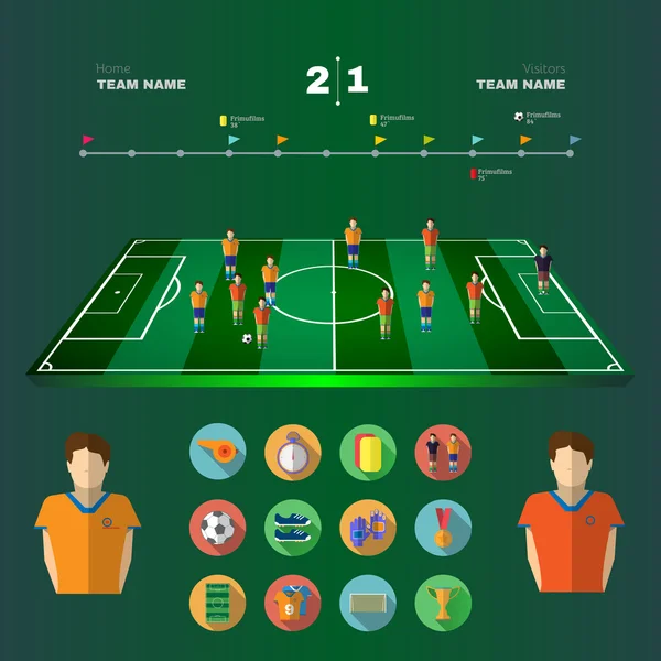 Futebol Jogo Planejamento Estratégico —  Vetores de Stock