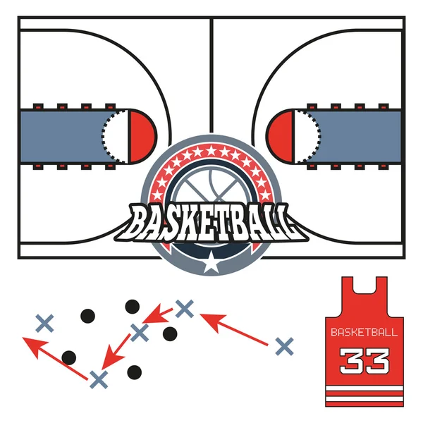 Basketball Game Strategy Illustration — Stockový vektor