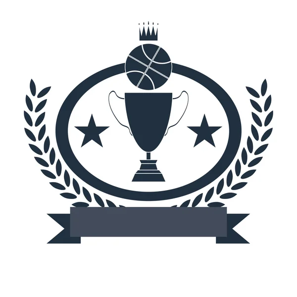 Basketball Golden Gobelet et Couronne — Image vectorielle