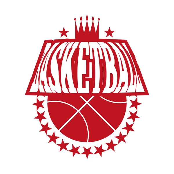 Basketball Badge with Stars — 스톡 벡터