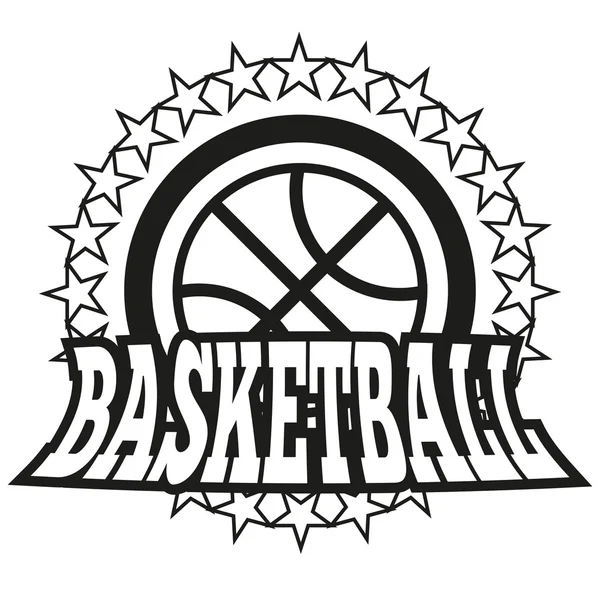 Basketball Badge with Stars — 스톡 벡터