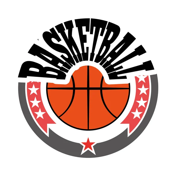 Emblema de basquete com estrelas —  Vetores de Stock