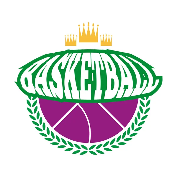 Basketball Badge with Stars and Crown — Wektor stockowy