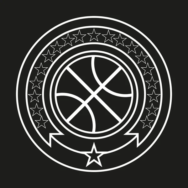 Basketball Badge with Stars — Stock Vector
