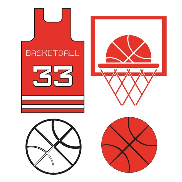 Red Basketball Objects — Stock Vector