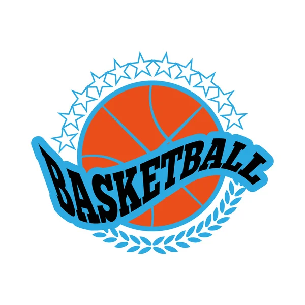 Insignia de baloncesto con estrellas — Archivo Imágenes Vectoriales