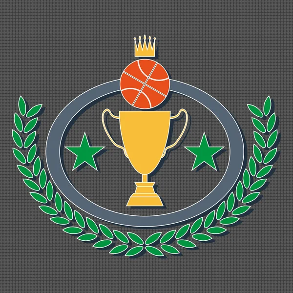 Basketball Golden Goblet and Crown — ストックベクタ