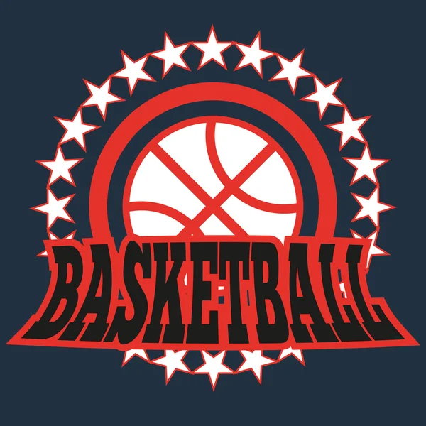 Basketball Badge with Stars — 스톡 벡터