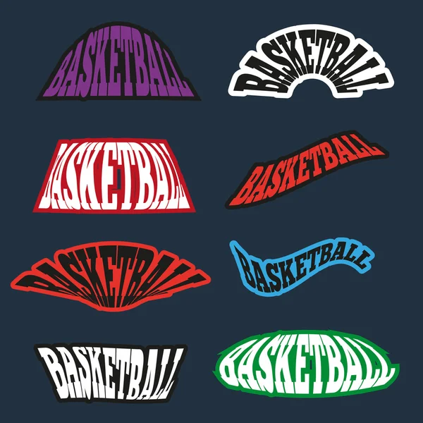 Variationen der Basketballtextabzeichen — Stockvektor