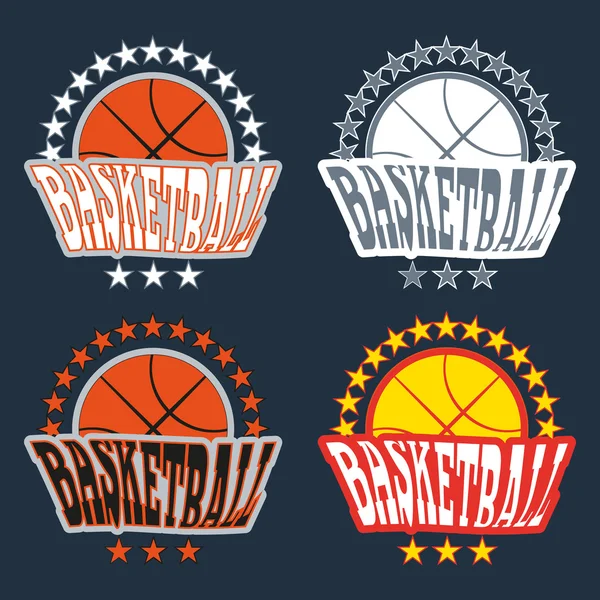 Basketball Badges with Stars — Wektor stockowy