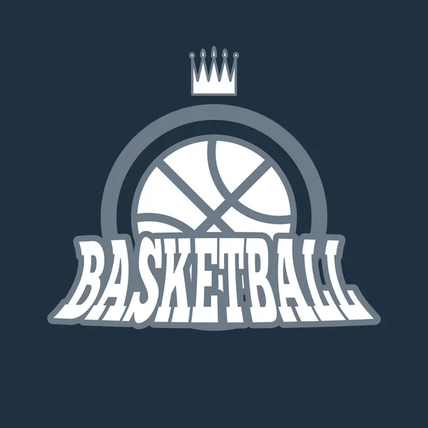 Emblema de basquete com estrelas e coroa — Vetor de Stock