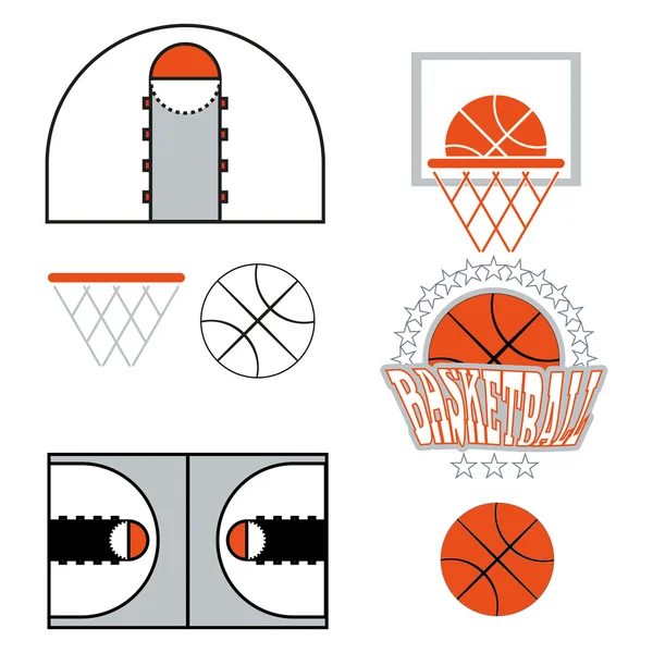 Баскетбольные объекты — стоковый вектор