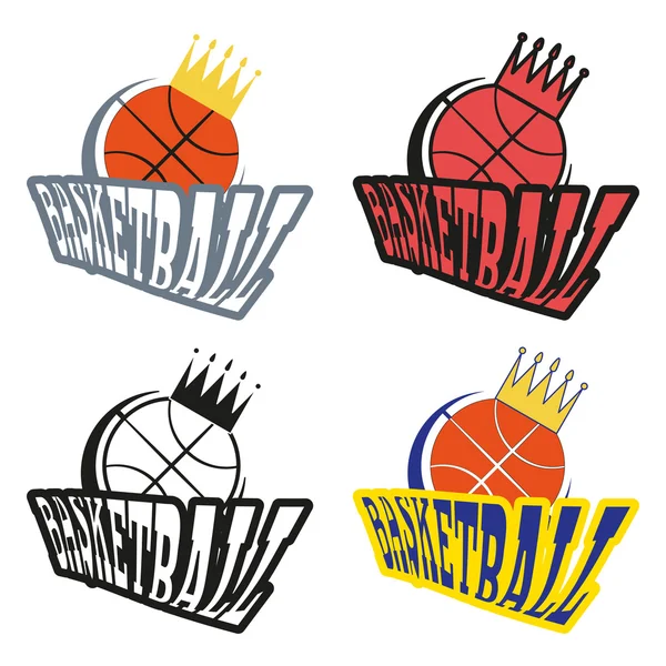 Basketballabzeichen mit Krone — Stockvektor