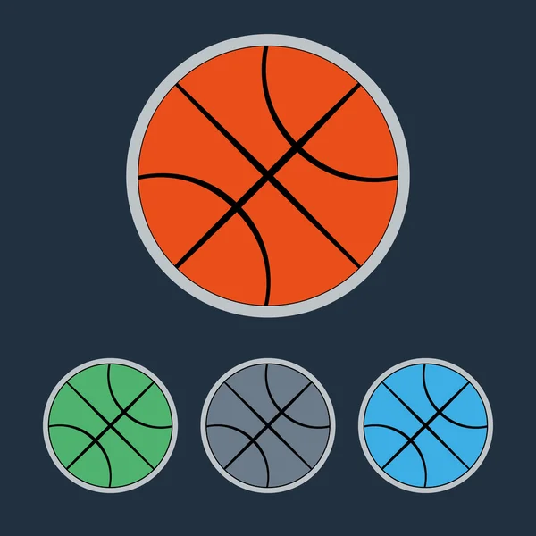 Basketball Balls Icons Set — 스톡 벡터